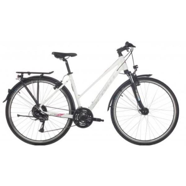 Дамски трекинг велосипед Sprint CROXER LADY VBR 28 Бял гланц/сиво-розово